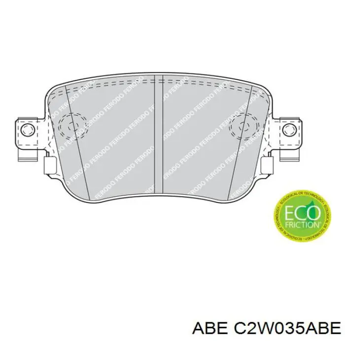 Задні гальмівні колодки ABE C2W035ABE ціна, від 23.56 USD