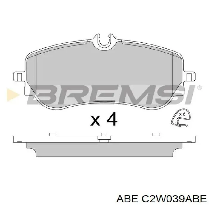 Колодки гальмові задні, дискові C2W039ABE ABE