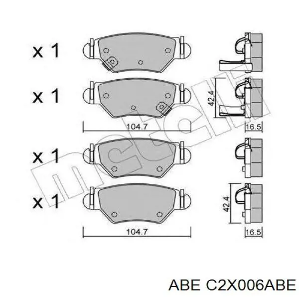 Задні гальмівні колодки C2X006ABE ABE