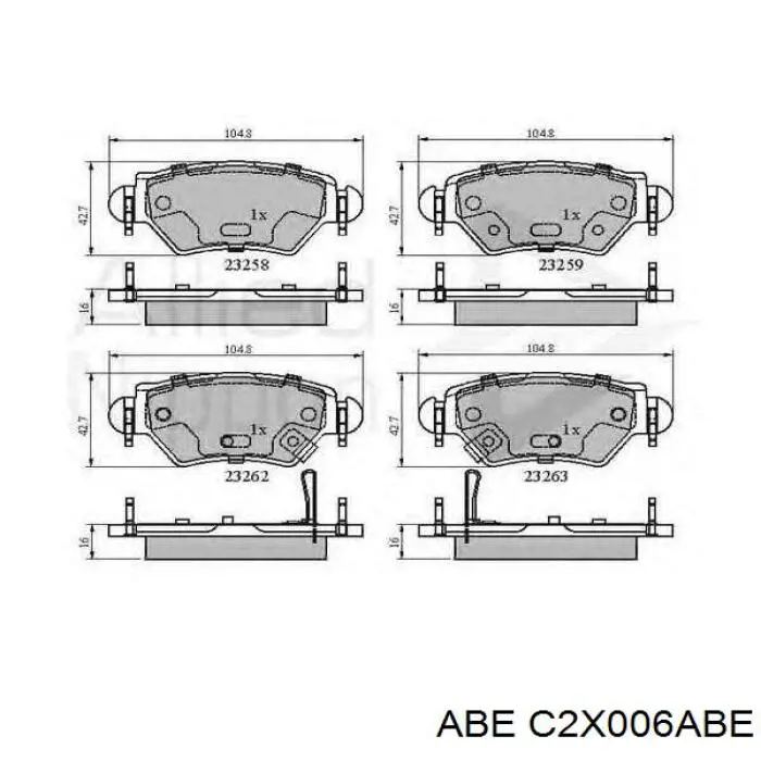 Купити C2X006ABE ABE Задні колодки