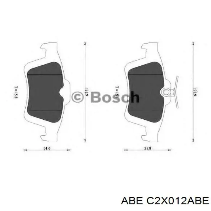 Задні гальмівні колодки C2X012ABE ABE