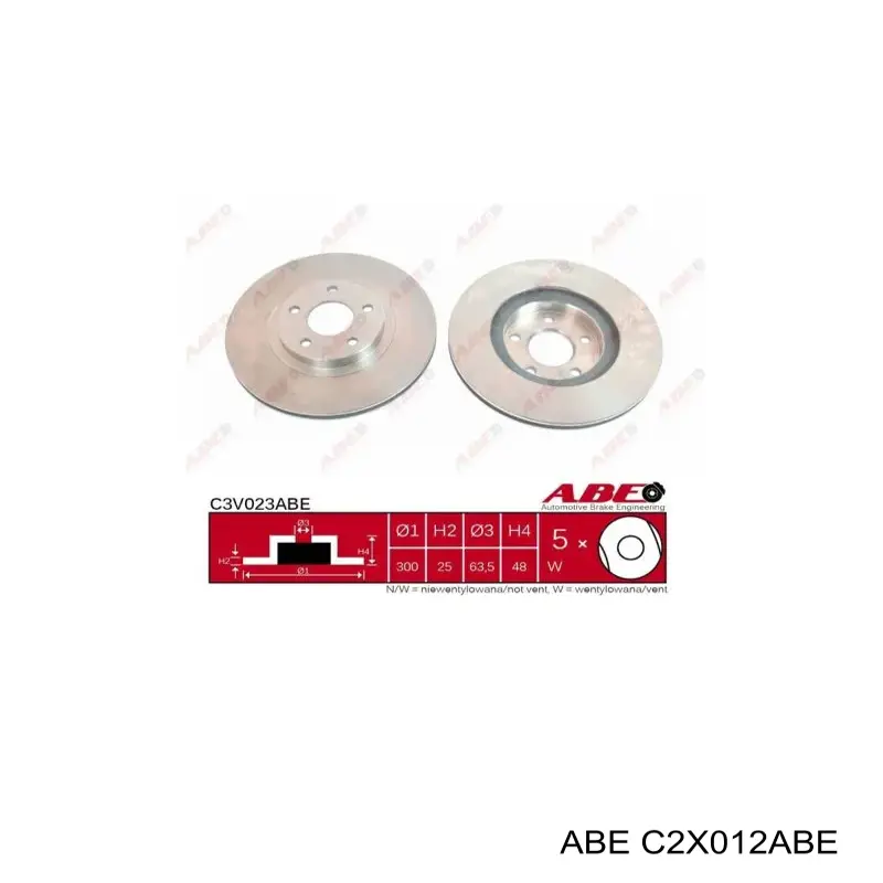 Задні дискові колодки ABE C2X012ABE