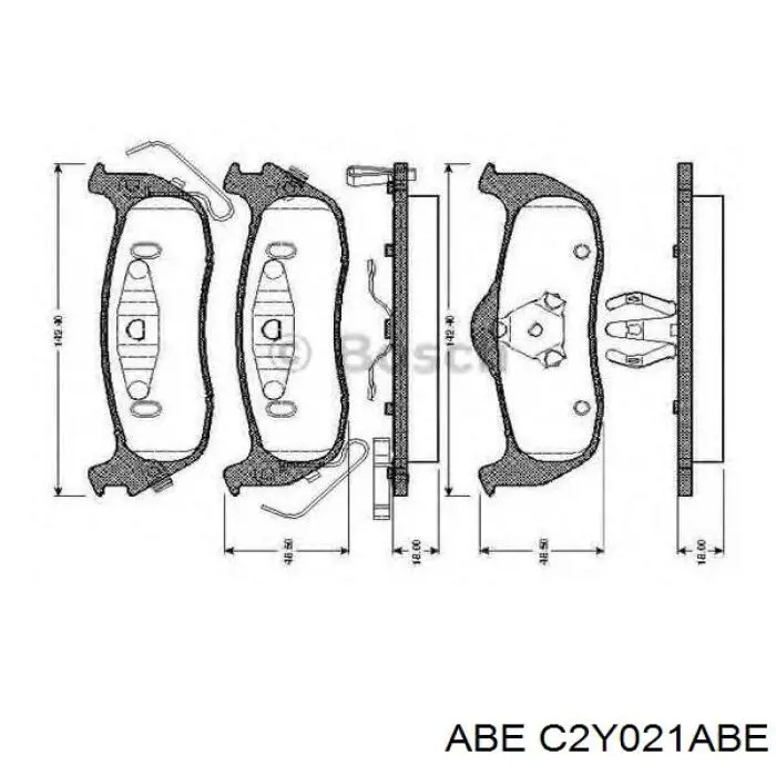 Колодки гальмові задні, дискові C2Y021ABE ABE