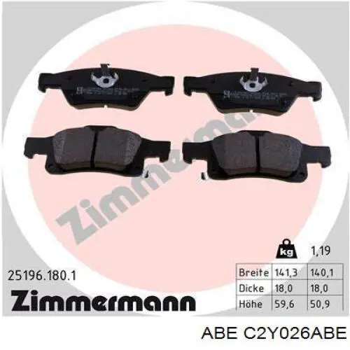 Купити C2Y026ABE ABE Задні колодки