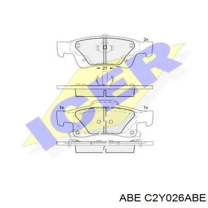Задні гальмівні колодки C2Y026ABE ABE