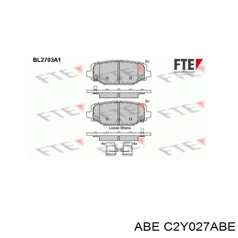 Купити C2Y027ABE ABE Задні колодки