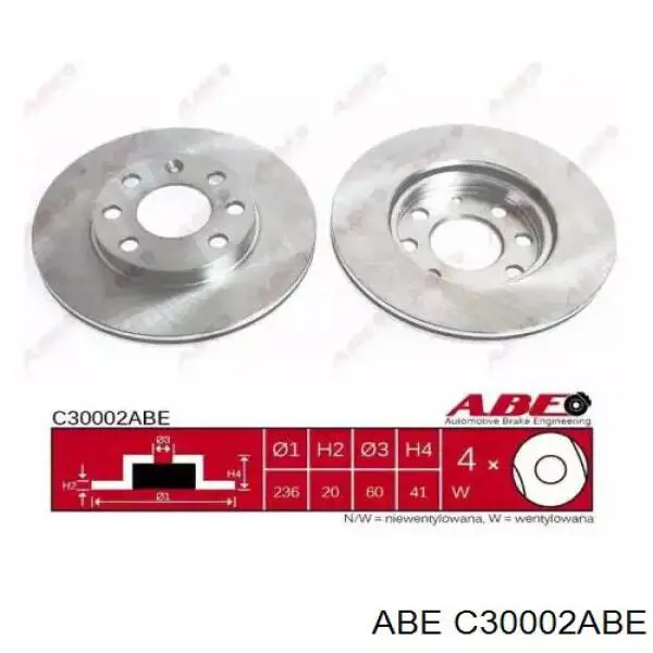 Диск переднього гальма ABE C30002ABE ціна, від 18.91 USD