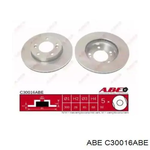Диск гальмівний передній ABE C30016ABE
