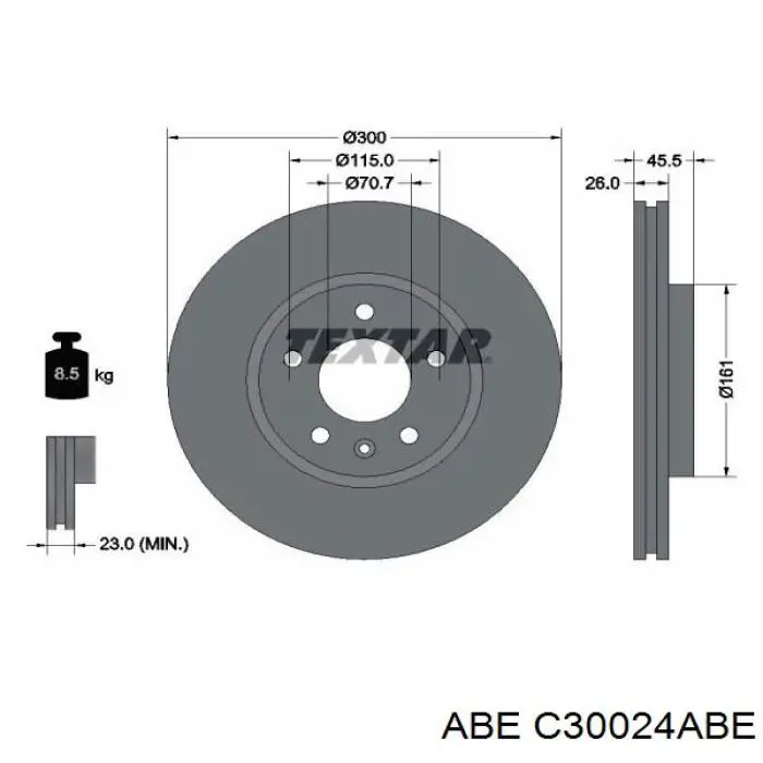 C30024ABE ABE диск гальмівний передній