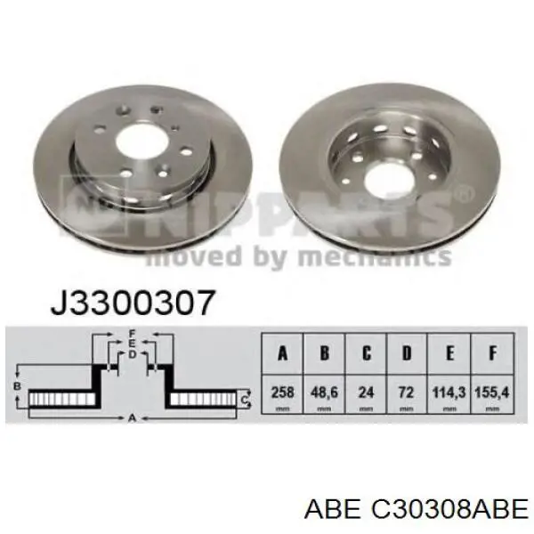 Гальмівні диски передні C30308ABE ABE