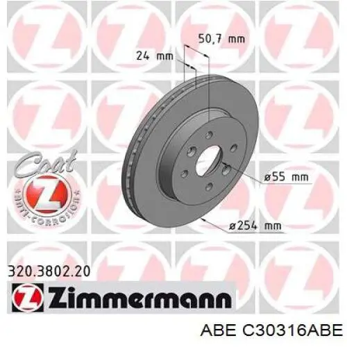 Гальмівні диски передні C30316ABE ABE