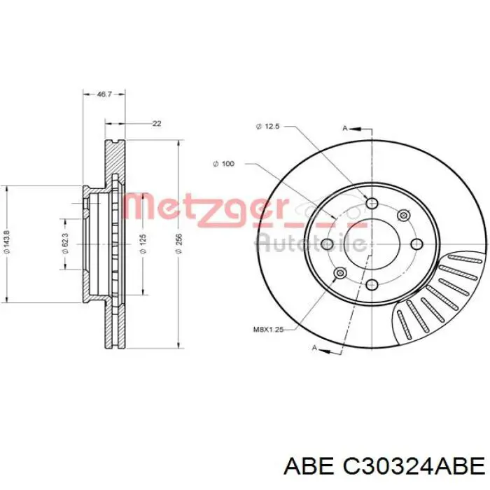 Гальмівні диски передні C30324ABE ABE