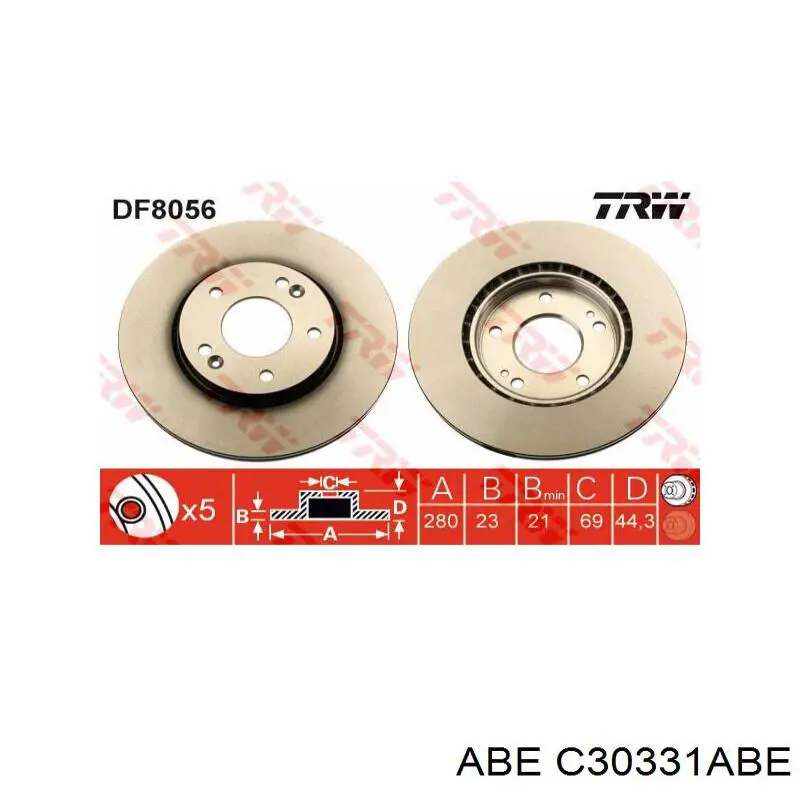 C30331ABE ABE Гальмо дискове переднє
