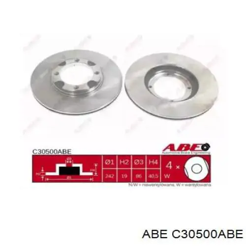 C30500ABE ABE диск гальмівний передній