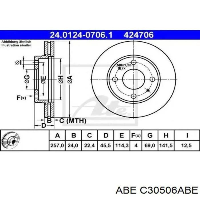 Гальмівні диски передні C30506ABE ABE