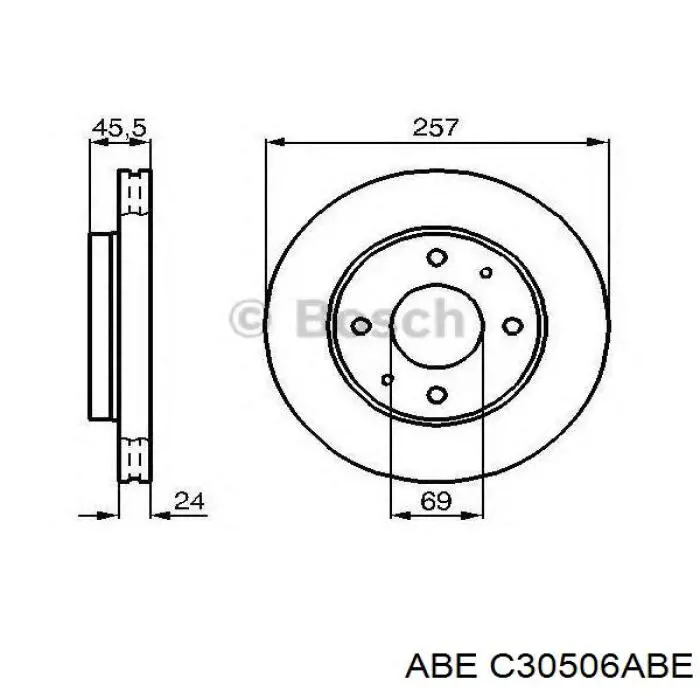 Диск переднього гальма ABE C30506ABE ціна, від 28.79 USD