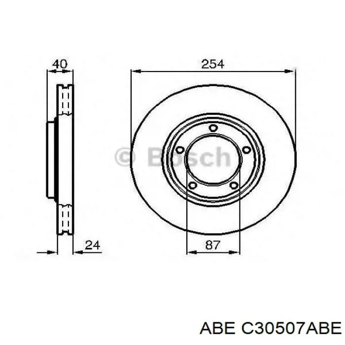 Диск гальмівний передній C30507ABE ABE