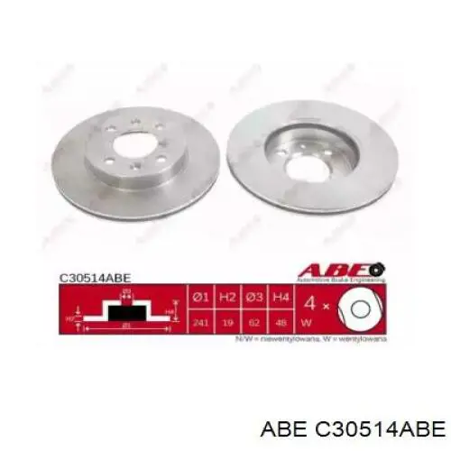 C30514ABE ABE диск гальмівний передній