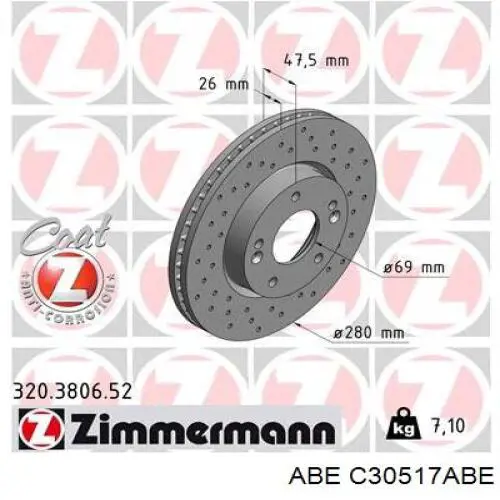 Гальмівні диски передні C30517ABE ABE