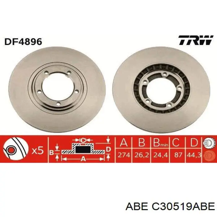 Гальмівні диски передні C30519ABE ABE