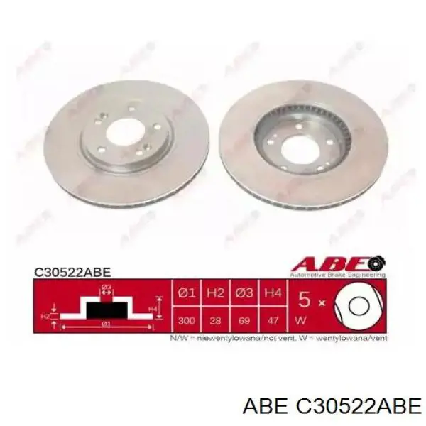 Диск гальмівний передній C30522ABE ABE