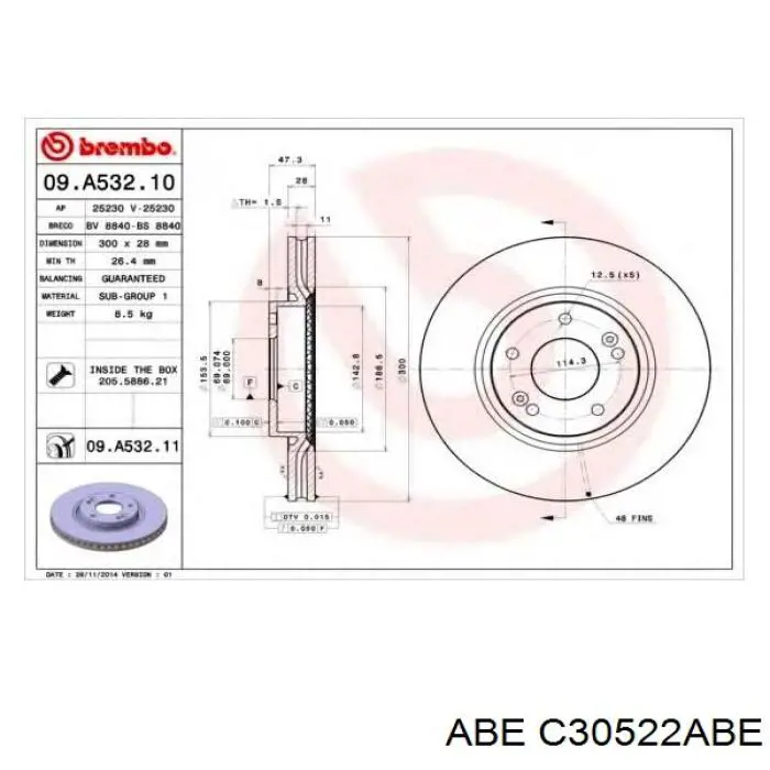 Купити C30522ABE ABE Ротор гальмівний