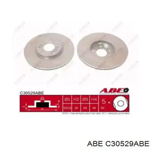 C30529ABE ABE диск гальмівний передній