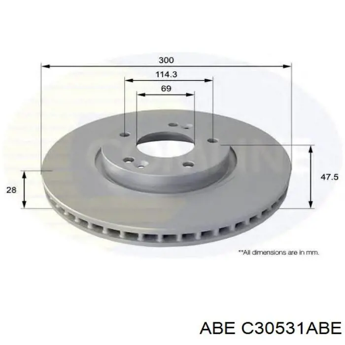 Диск гальмівний передній ABE C30531ABE