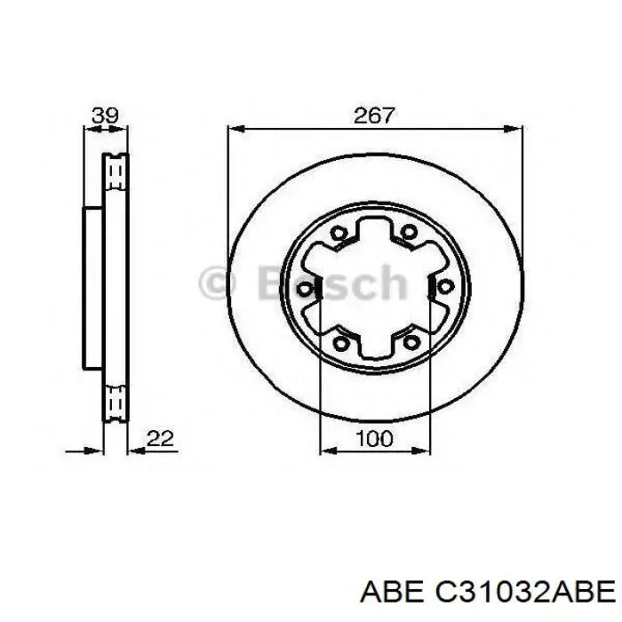 Диск переднього гальма ABE C31032ABE ціна, від 27.63 USD