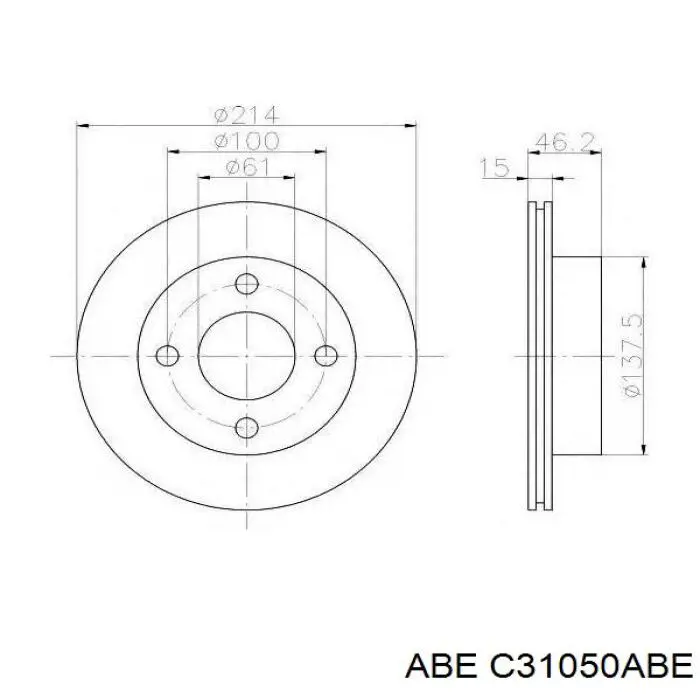 Гальмівні диски передні C31050ABE ABE