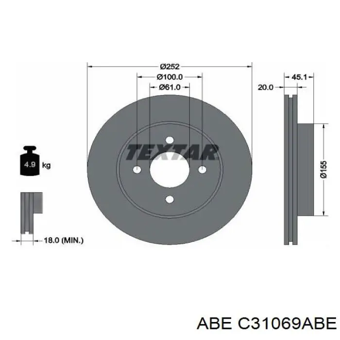 Купити C31069ABE ABE Ротор гальмівний