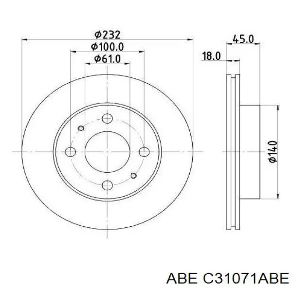 Гальмівні диски передні C31071ABE ABE
