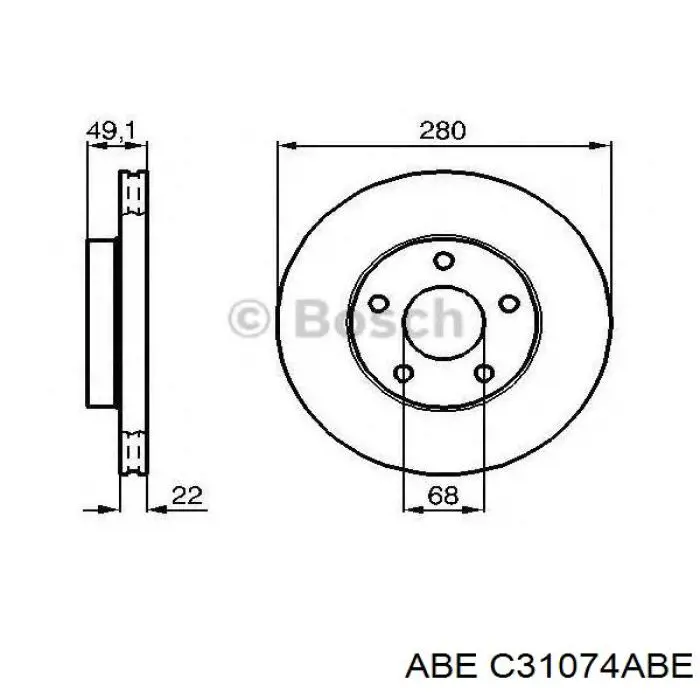 C31074ABE ABE диск гальмівний передній