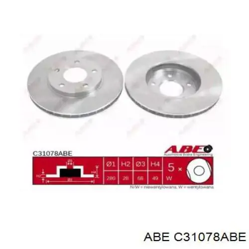 Диск гальмівний передній ABE C31078ABE
