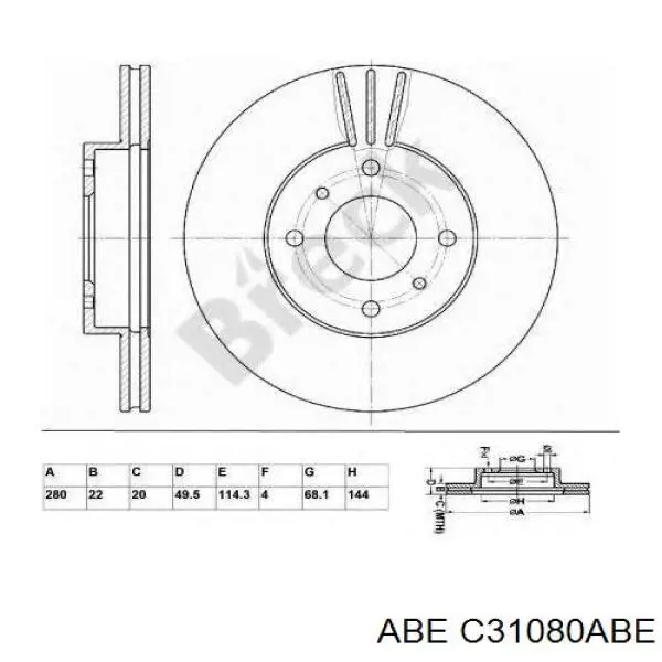 Купити C31080ABE ABE Ротор гальмівний