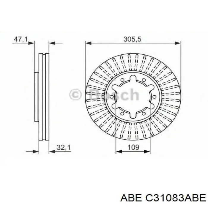 C31083ABE ABE Гальмо дискове переднє