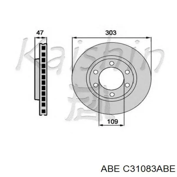 Диск переднього гальма ABE C31083ABE ціна, від 41.60 USD