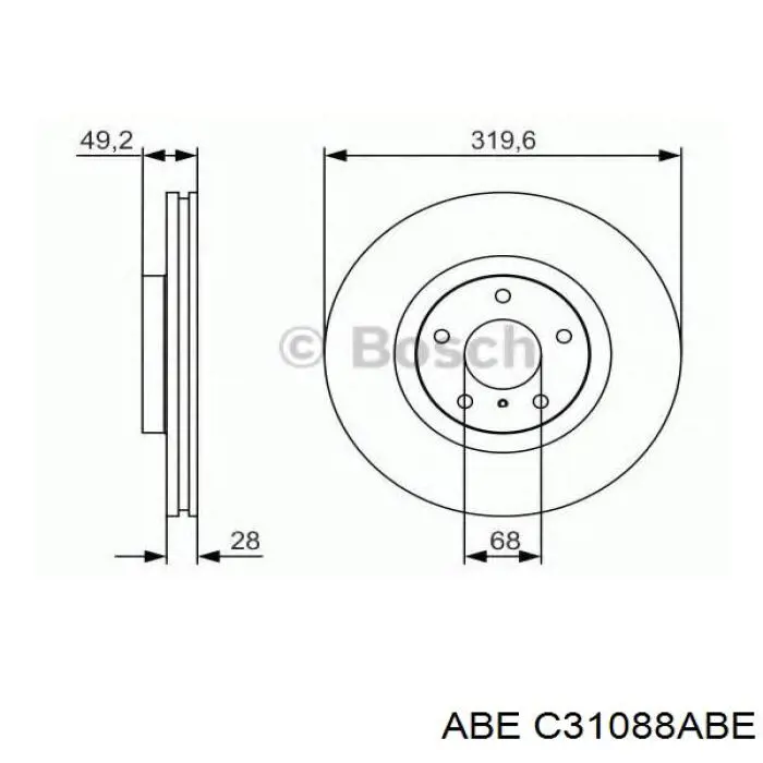 Гальмівні диски передні C31088ABE ABE