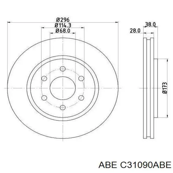 Гальмівні диски передні C31090ABE ABE