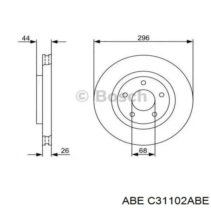 C31102ABE ABE Гальмо дискове переднє