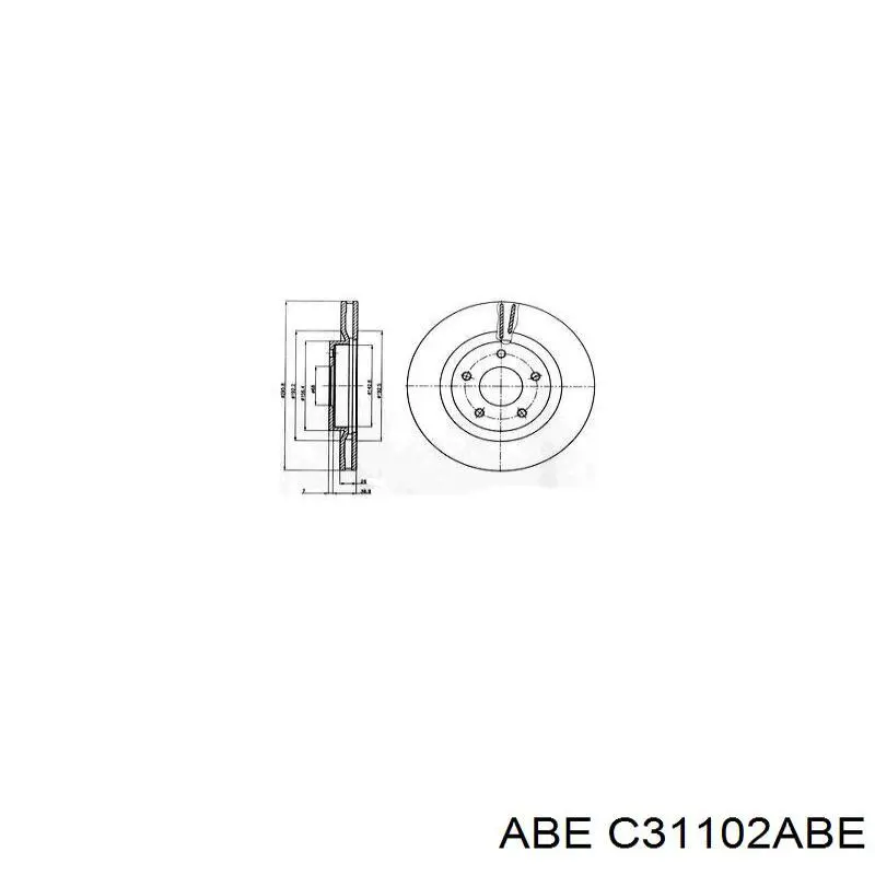 Диск переднього гальма ABE C31102ABE ціна, від 38.26 USD