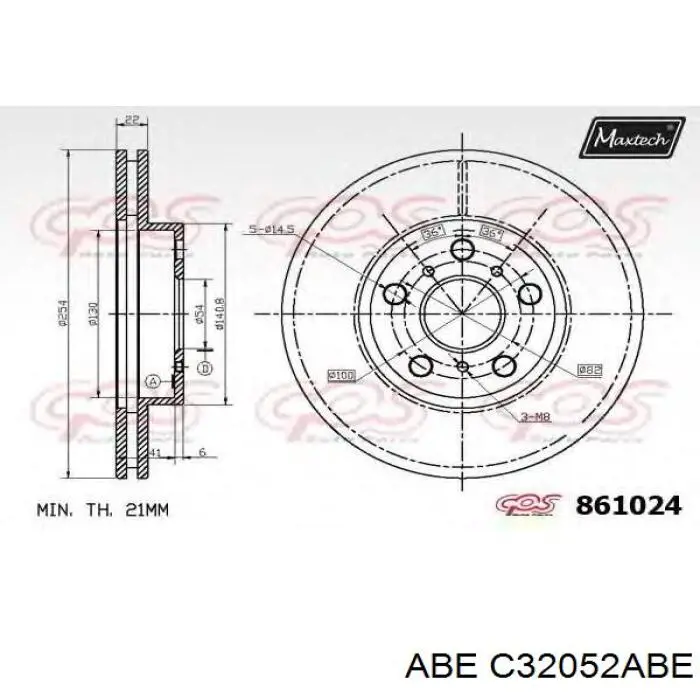 Купити C32052ABE ABE Ротор гальмівний
