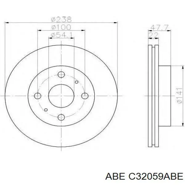 C32059ABE ABE диск гальмівний передній