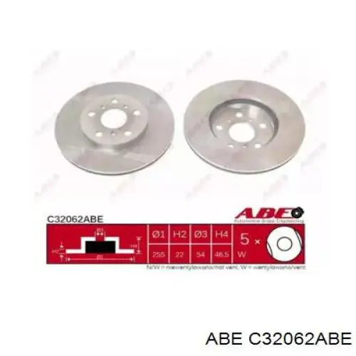 Диск переднього гальма ABE C32062ABE ціна, від 25.67 USD