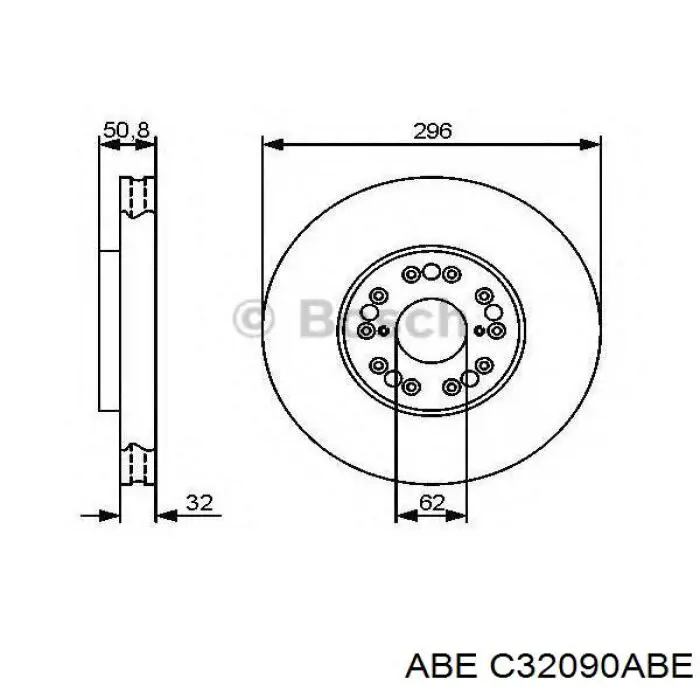 Диск гальмівний передній ABE C32090ABE