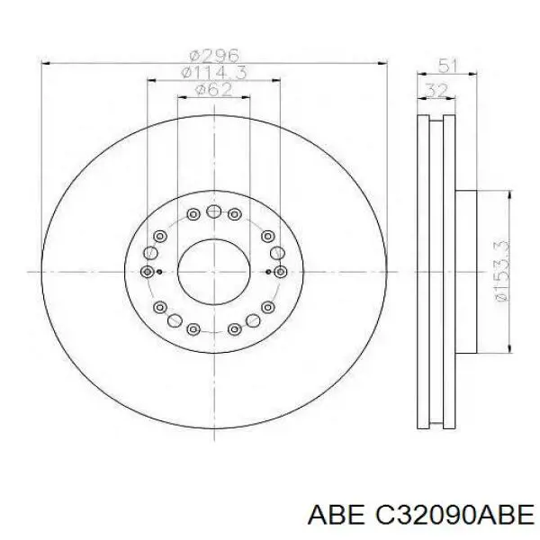 Гальмівні диски передні C32090ABE ABE