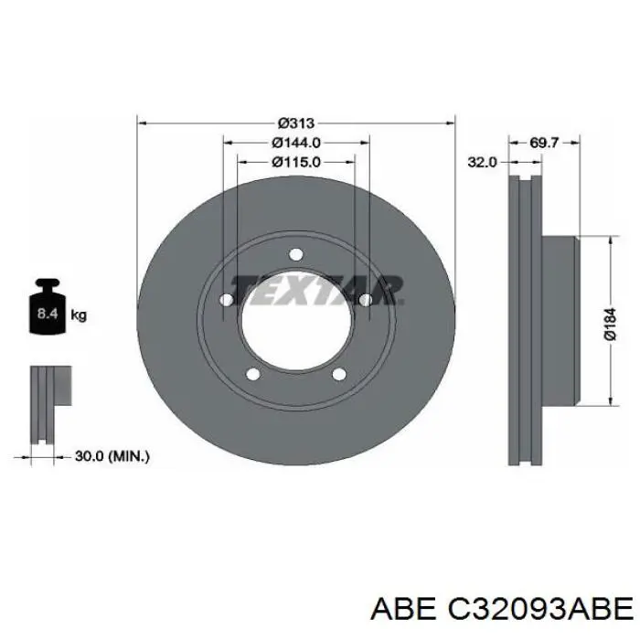 Купити C32093ABE ABE Ротор гальмівний