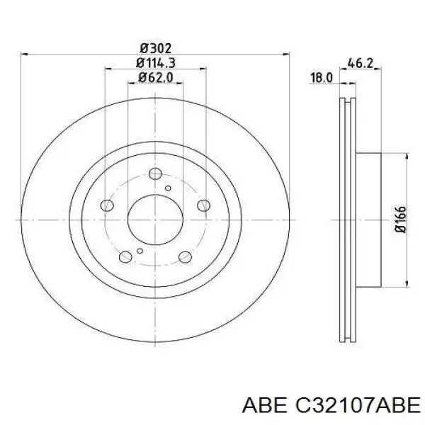 Диск переднього гальма ABE C32107ABE ціна, від 26.80 USD