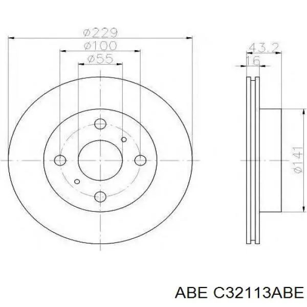 Диск гальмівний передній ABE C32113ABE