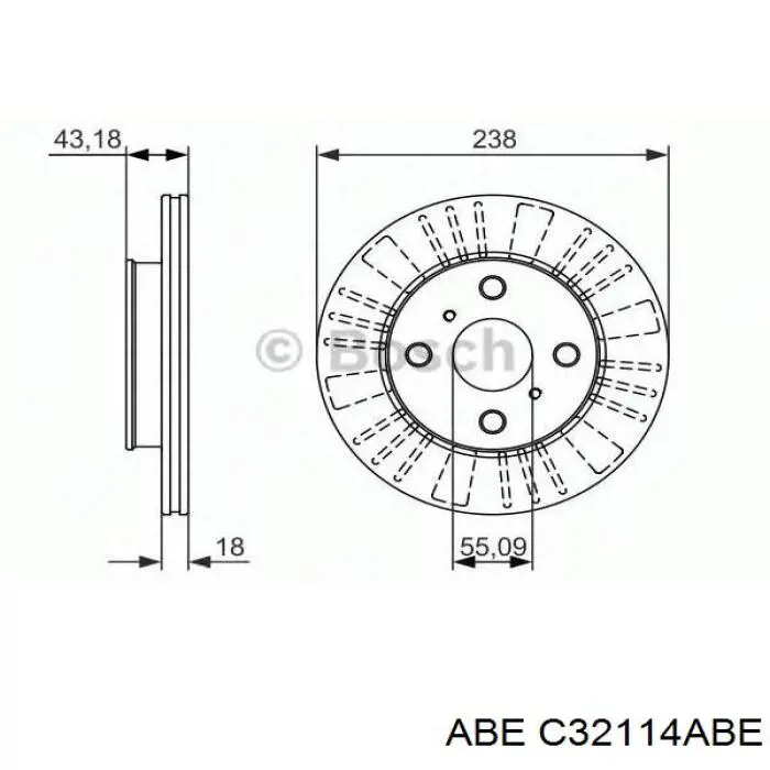 C32114ABE ABE Гальмо дискове переднє